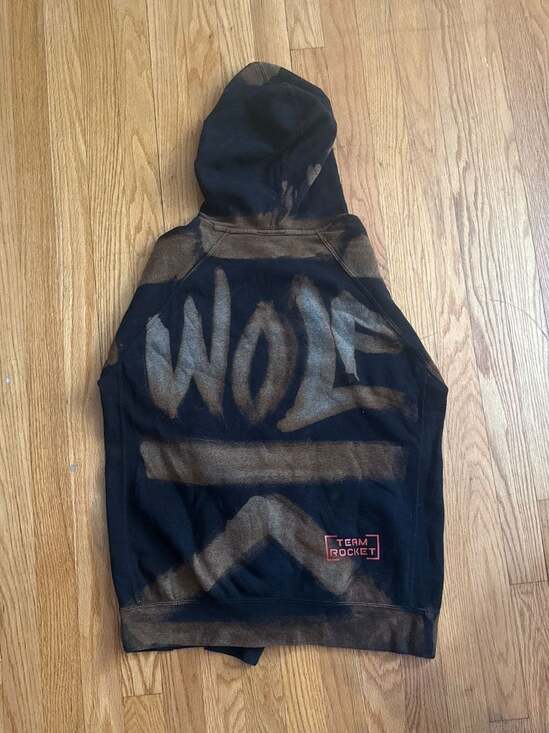 Pokémon Center Team Rocket Custom Bleach Wash Pullover Hoodie - Picture 3 of 5